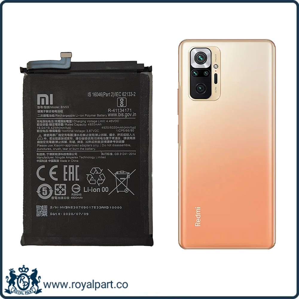 باتری شیائومی ردمی نوت 10 پرومکس | Battery XIAOMI Redmi Note 10 Pro Max BN53